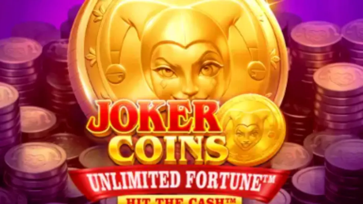 Tampilan visual slot Joker Coins Unlimited Fortune dengan nuansa neon dan simbol buah klasik