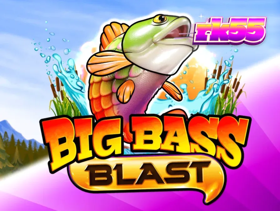 Tampilan layar permainan slot Big Bass Blast dengan tema memancing futuristik